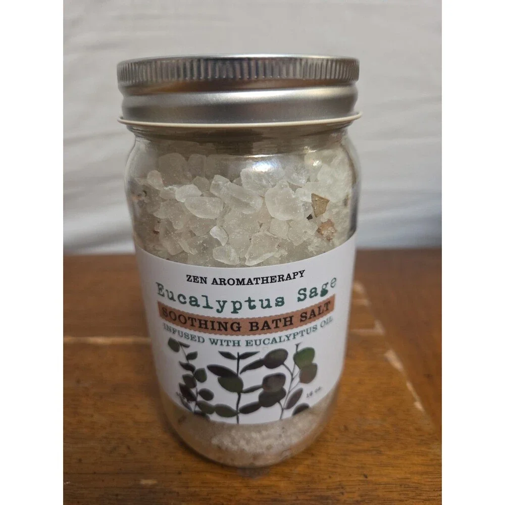 Zen Aromatherapy Relaxing Bath Salt Infused With Eucalyptus Oil 16oz